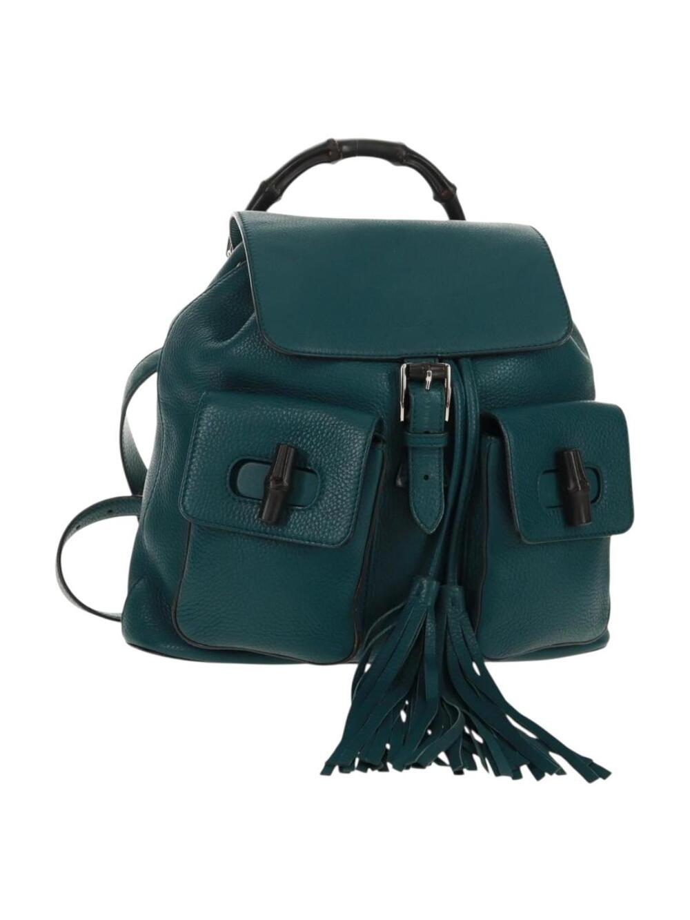 Gucci Bamboo Backpack Leather Green #359369G58B